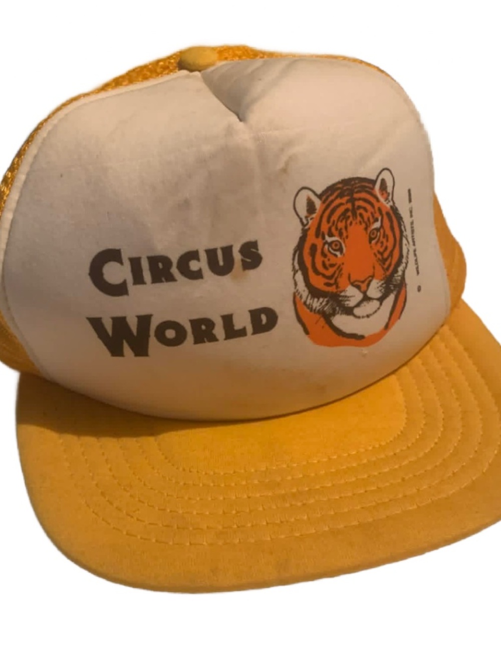 True Vintage 1980s Circus World Toy Store Hat 1986 Tiger as is